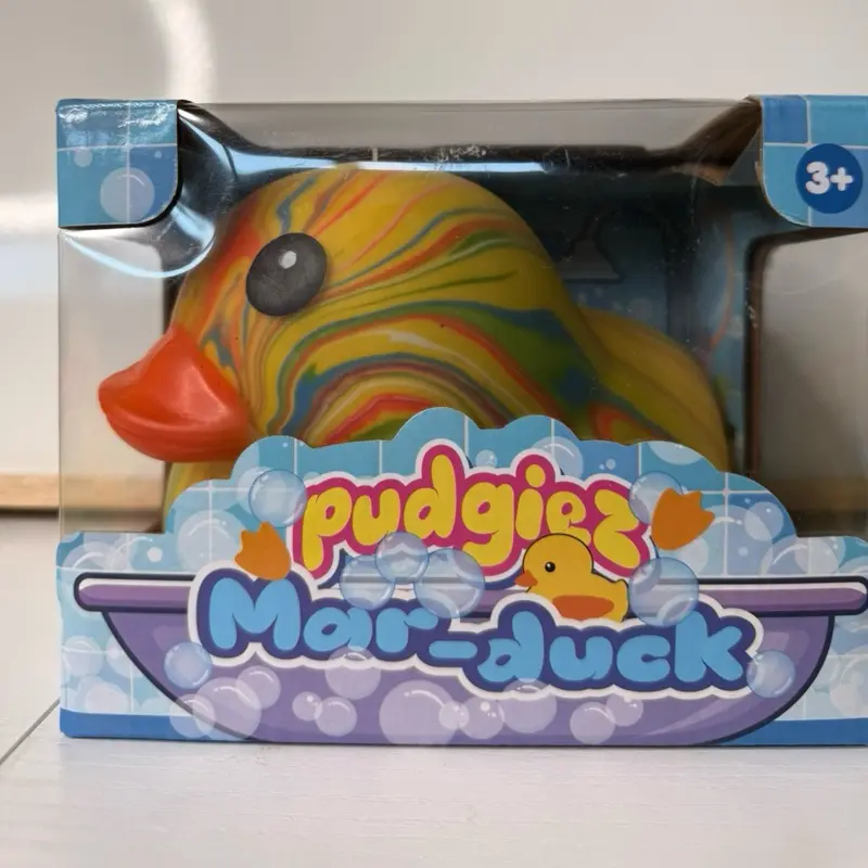 Pudgiez Mar-Duck Rainbow Rubber Duck Squishy | Super Soft Stress Relief Sensory Toy