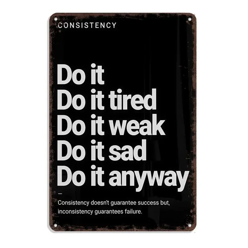 Classic Vintage Rectangle Aluminium Metal Plate Sign, 8x12 in 2D Flat Shape, Decorative "Do It Anyway" Motivational Engraving Specialty Plaques & Signs, Novelty Style Indoor Home Decor for Adult Fitness Workout Room Supplies, Home Supplies, Quote Plaque