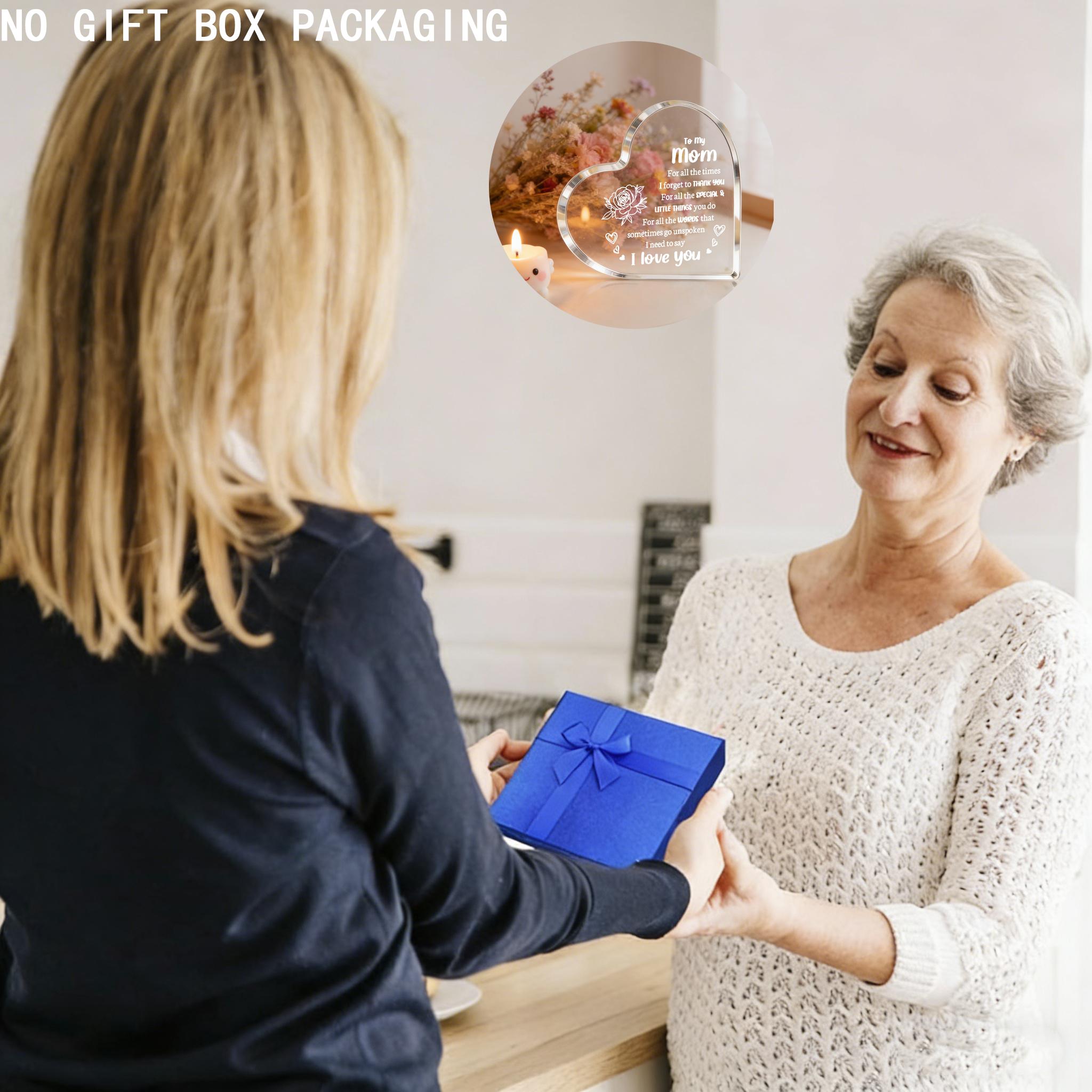 Heart Shaped Acrylic Decoration Block, Rose & Letter Pattern Decorative Ornament, Inspirational Creative Gift for Mom, Delicate Mom Birthday Gift, Gift Idea, Mother's Day Home Decor