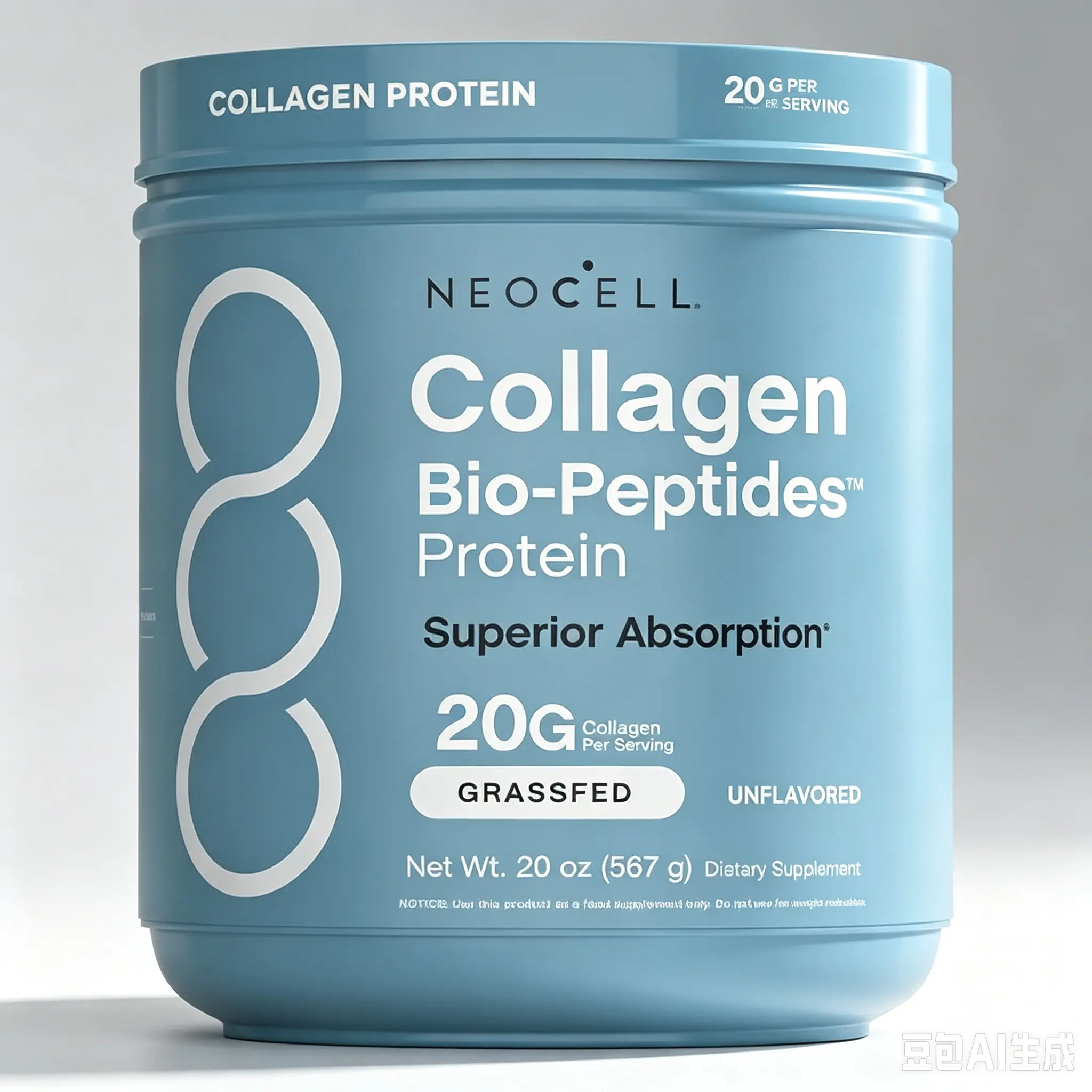 NeoCell Collagen Bio-Peptides Powder 20oz - Grassfed Protein Supplement - Advanced with 18 Essential Amino Acids