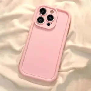 Pink Matte Phone Case for iPhone 16 15 14 13 12 11 Pro Max/Pro/Plus Series Durable Shockproof Full Coverage Protective Protection   TPU