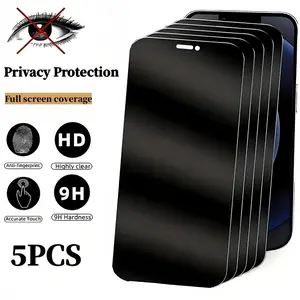 3-5 Pack Privacy Screen Protector for iPhone 16E 16 17 Air 15 14 13 Pro Max Plus Full Coverage Anti Spy 9H Hardness No Bubbles oil repellent Case Friendly Protection