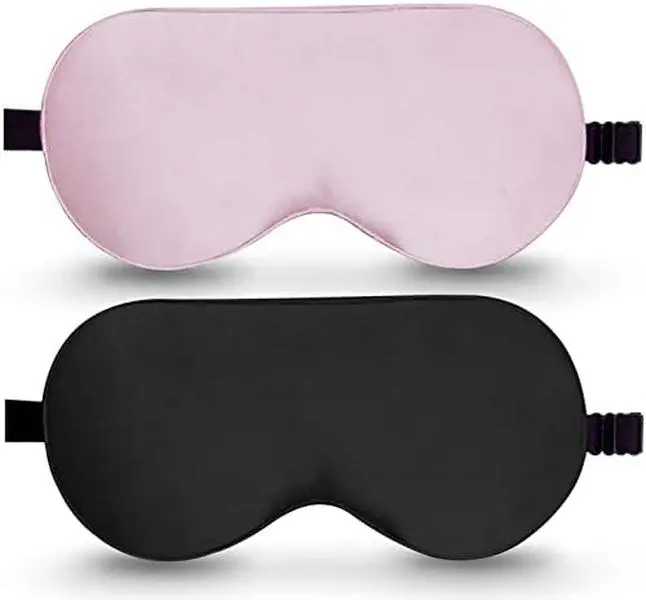 2 Pack 100% Real Natural Pure Silk Eye Mask with Adjustable Strap for Sleeping