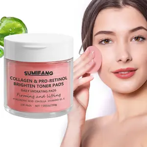 Retinol cleansing Moisturizing toner pad, rich in hyaluronic acid, vitamin C, centella asiatica and niacinamide toner pad, gives the skin a natural luster, deeply moisturizes and hydrates, and improves skin tone and texture Cosmetic