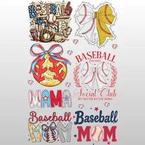 Baseball Mom DTF Design Bundle Ready-to-press baseball mom transfers with game day bows, patriotic baseball graphics, and fun sporty mom designs. Perfect for tees, hoodies, totes, and custom game day apparel.  Stronger sales version: