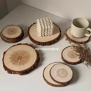 The Ultimate Natural Pine Coaster  Home Cafe Essentials: Solid Wood Heat-Resistant Mat | Protect Your Desk with This Clean Aesthetic Vibe