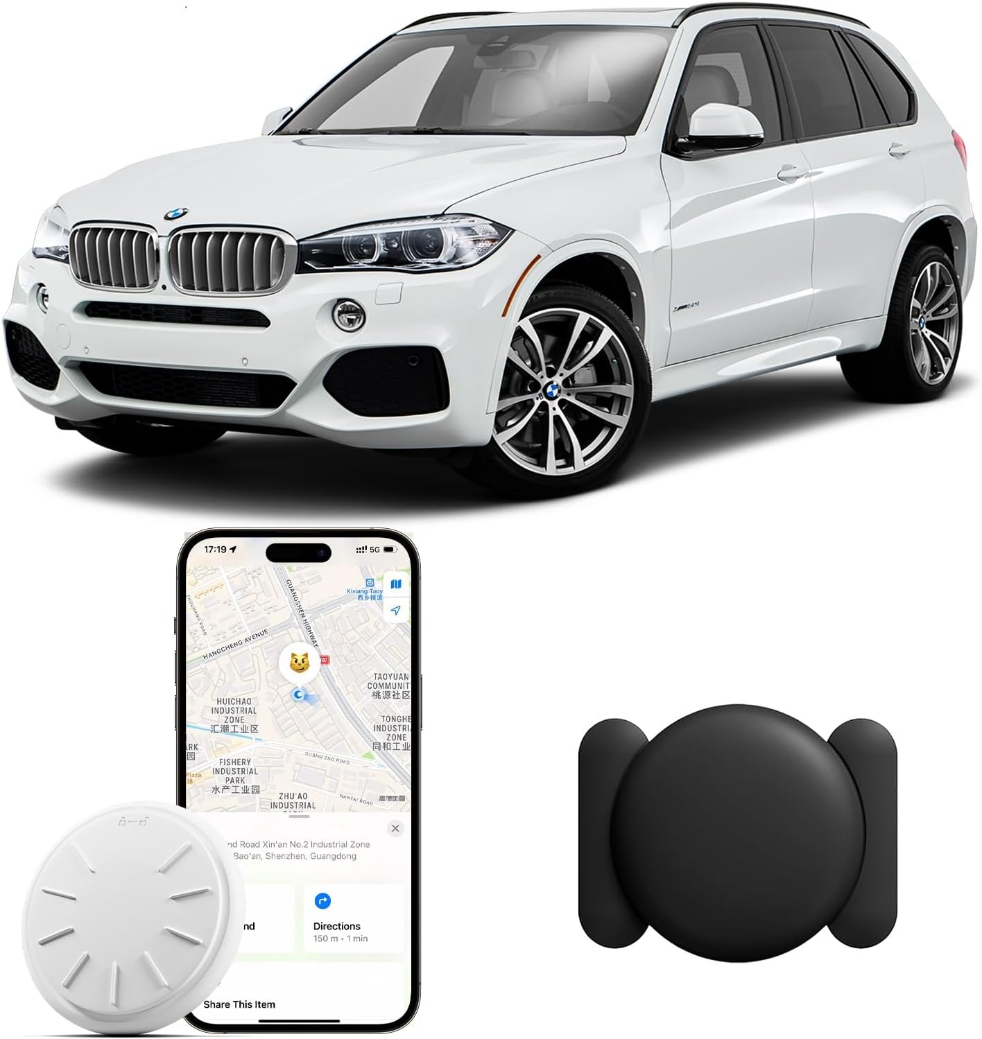 Mini GPS Tracker for VehiclesGPS Vehicle Tracker with Weatherproof Magnetic CaseWorks with Apple Find My Car Smartphone  No Monthly Fee-