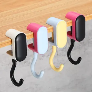 4 Pack Adjustable Table Hooks for Hanging Purse Bags Heavy Duty No-Drill Desk Hooks Under Desk Bag Holders Multi-use Organizer for Handbag, Backpack, Headphone Office Table Accessories