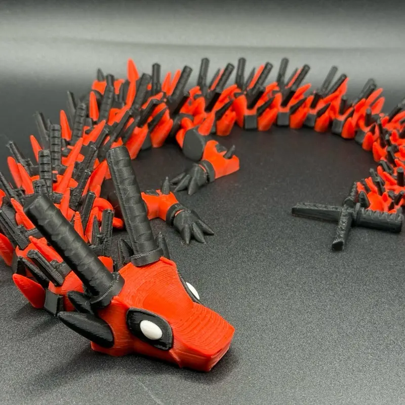 Articulated Red Pool dragon