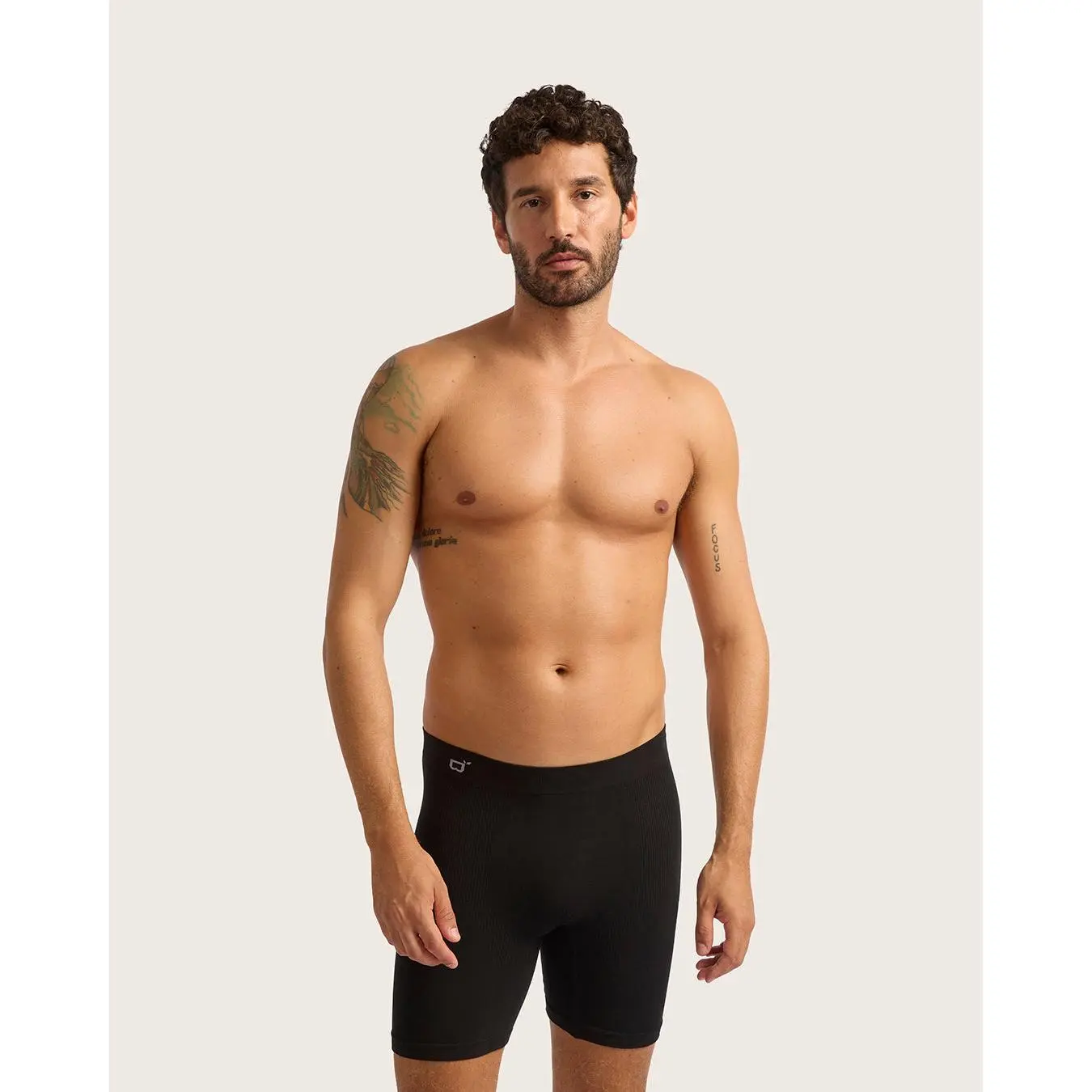 Men's Seamfree Mid-Length Boxer Briefs - Black