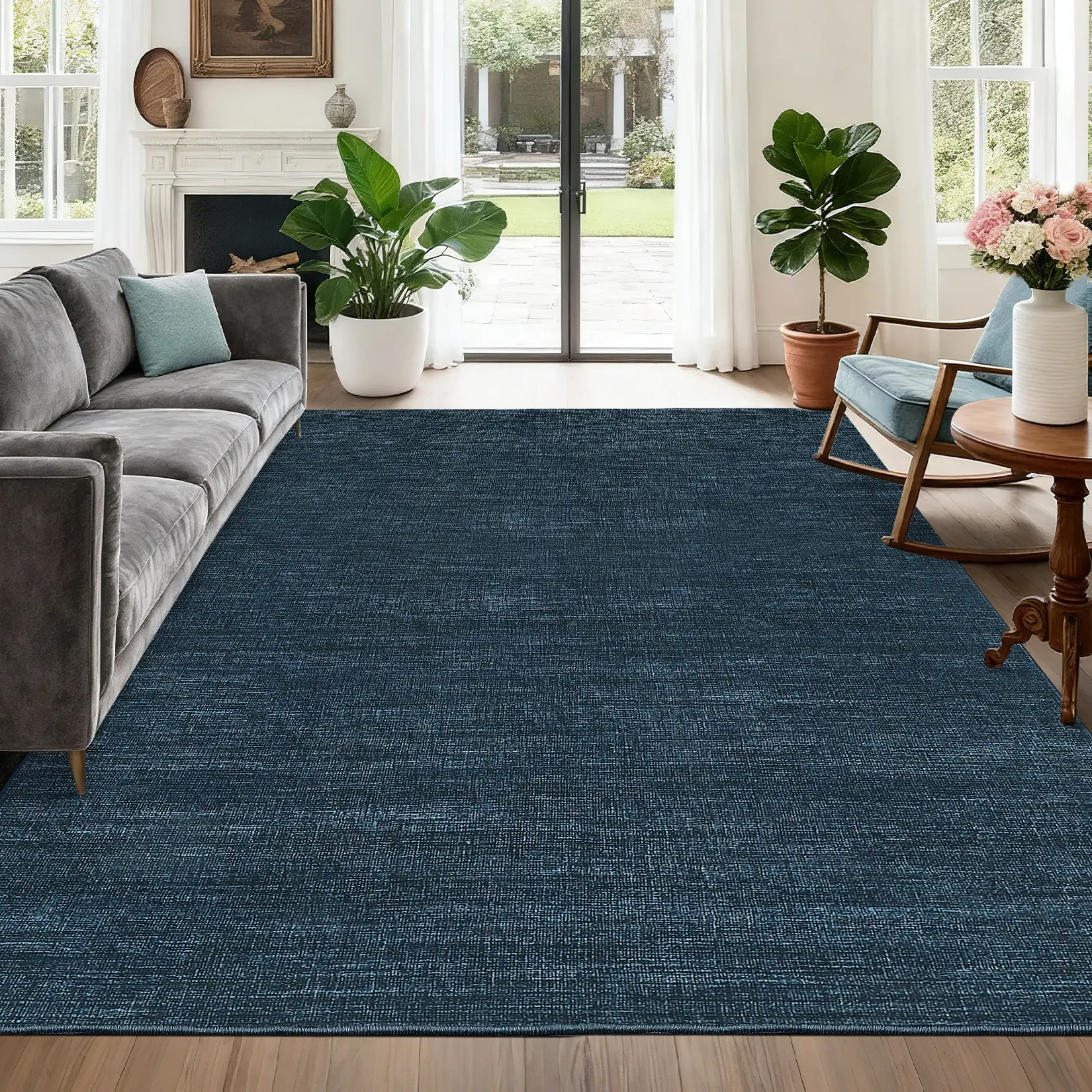 Modern Solid Color Low-pile Rug Washable Soft Non-slip Ultra-thin Foldable for Restaurants Offices Apartments Party Decorations Made of Jute