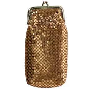 CTM Women's Mesh Cigarette Case with Lighter Pocket and Kiss Lock Closure