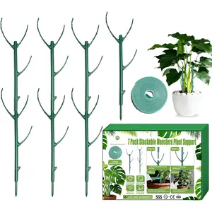 7pack Adjustable  Support Pole - Stackable Indoor/Outdoor Support Pole with Clamps, Suitable for Supporting Monstera and Climbing , Garden Accessories,   for  Stakes