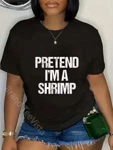 100% Cotton Pretend I'm A Shrimp Funny Lazy Halloween Costume T-Shirt