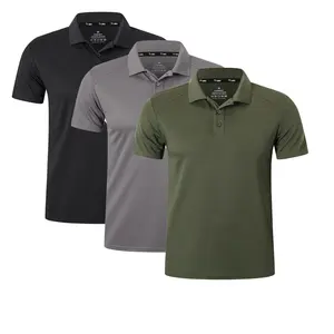 【Choose A Size Up】3 Pcs Men's Mesh Tennis Solid Color Knit Tops, Sauna Shirt Men Casual  Moisture Simple Polo Collared Fabric Compression Shirts Athletic Sports Clothing