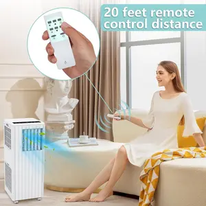 8000 BTU Portable Air Conditioner, Quiet and Energy-Efficient Cooling with Remote Control for Bedrooms, Offices, and Dorm Rooms; Cools Up to 350 Square Feet; 24-Hour Timer