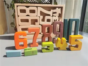 Wooden Number Stacking Blocks – Montessori Counting & Math Learning Toy