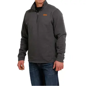 Cinch® Men's 1/4 Zip Solid Charcoal Pullover MWK1080009