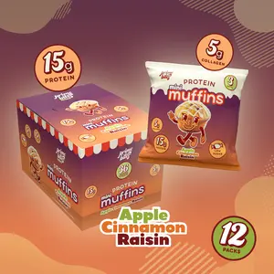 NEW Apple Cinnamon Raisin Protein Mini Muffins - 15g Protein, Low Sugar, 5g Collagen