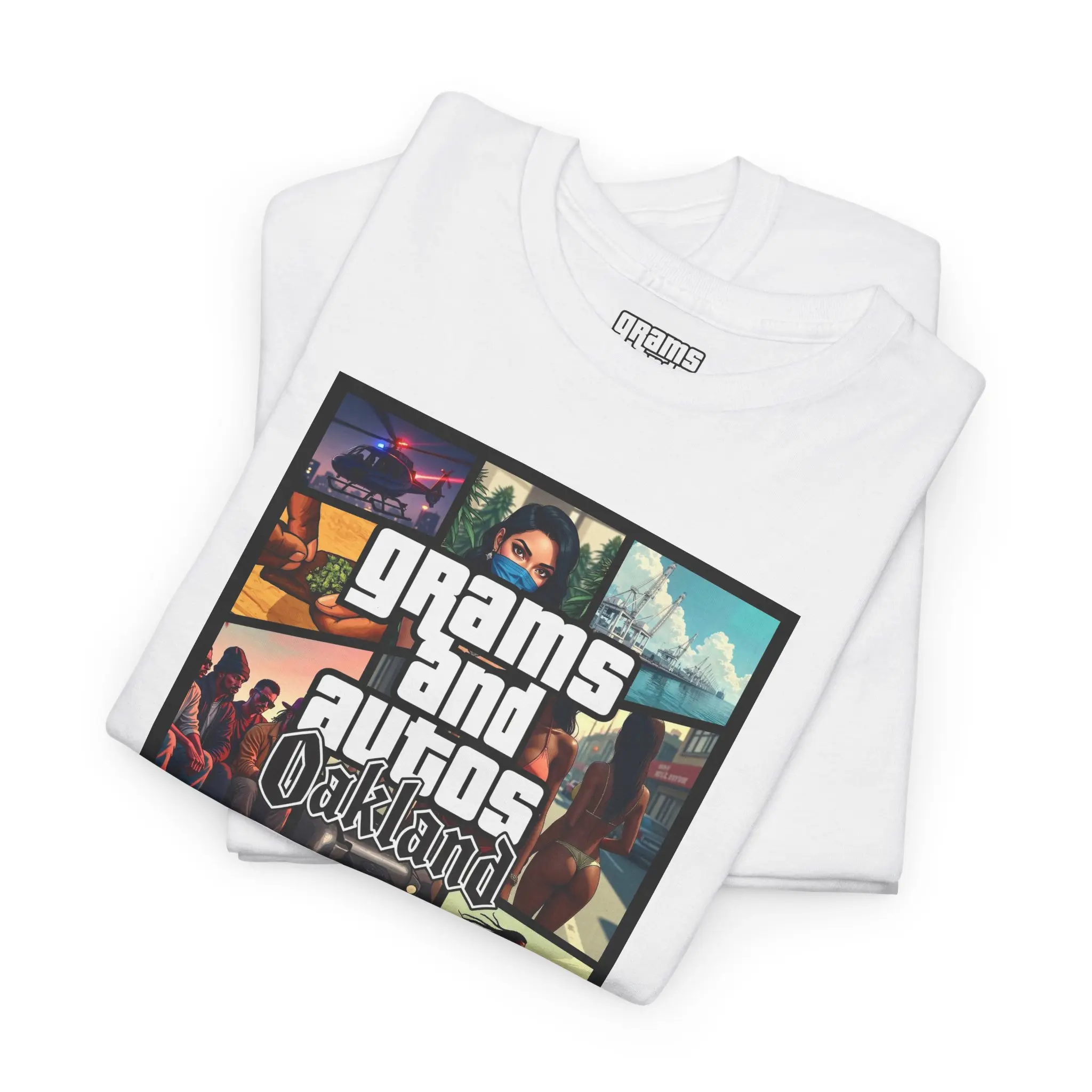 Grams and Autos, Oakland Edition - GTA-parody T-Shirt
