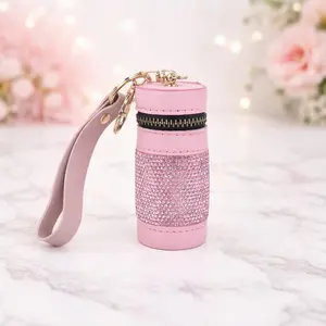 Bling Bling Diamond Keychain Bag, High-End Artificial Multi-Faceted Glass Diamonds, Keyring Pendant, Sparkle Coin Purse, Portable Mini Wallet