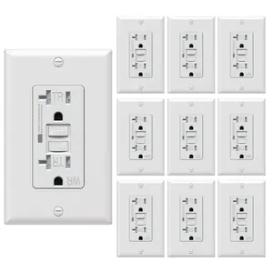 20 Amp GFCI Outlet, Tamper Resistant/Weather Resistant(WR) Receptacle, Self-Test Ground Fault Circuit Interrupter with LED , Wall Plates and Screws Included, UL Listed, White, 10 Pack