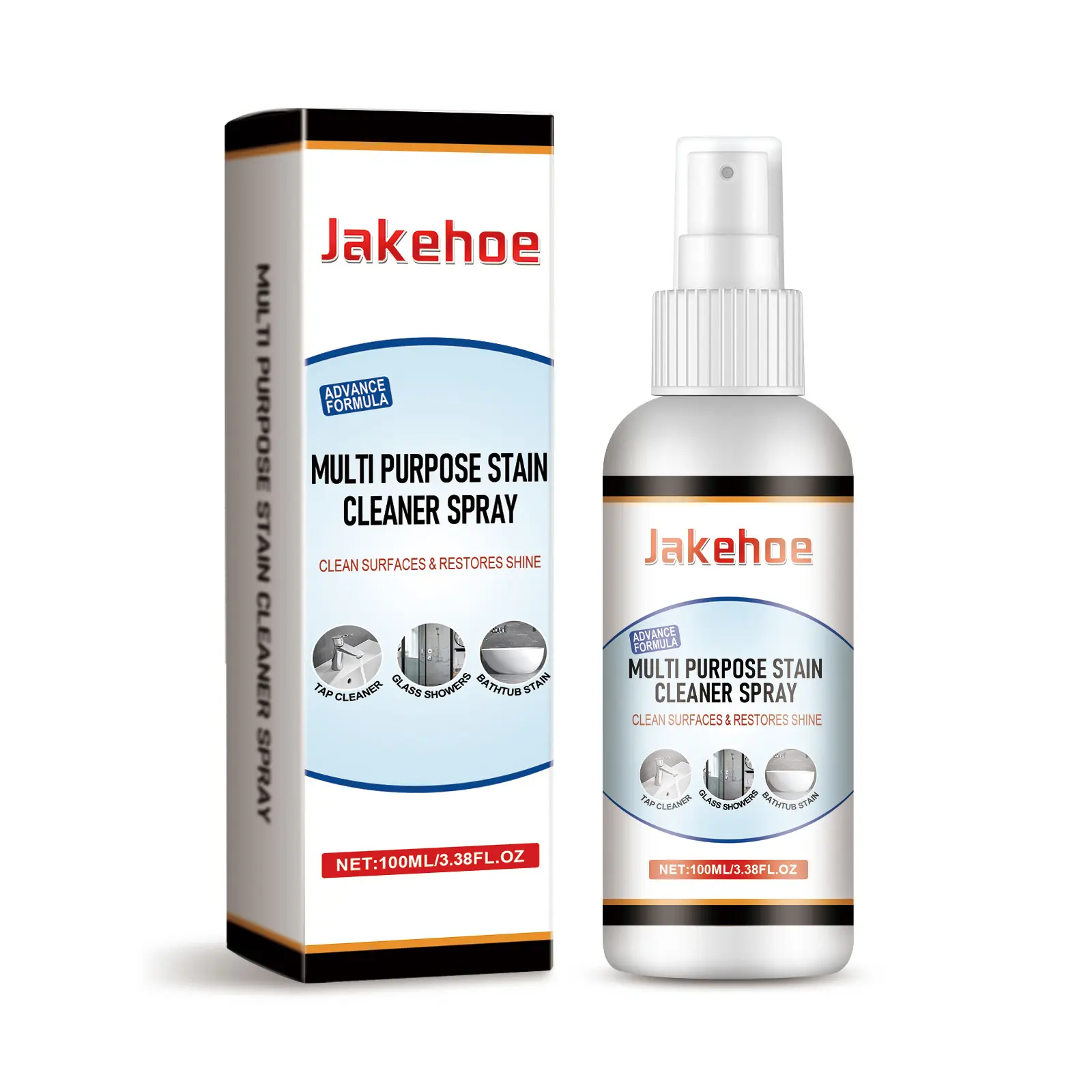 Jakehoe household stain cleaner spray, multi-purpose grease and stain remover for kitchens and bathrooms.