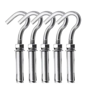 Concrete Wall Hook, Lsqurel 304 Stainless Steel Concrete Anchors Heavy Duty Expansion Bolts for Concrete Wall (M6-5Pack)