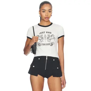 Markgong Fun Ride Printed T-shirt in White