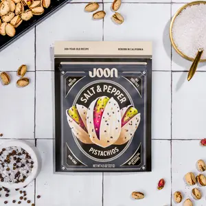 Joon Salt and Pepper Pistachios 4.5oz 6 Pack Savory Crunchy Pistachio Snack High Protein Made with Clean Ingredients no Seed Oils