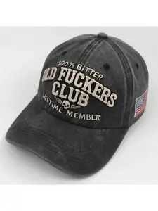 OLD FUCKERS Club Vintage Embroidered Baseball Cap with 3D Letter Embroidery, Dad Hat, Streetwear Cap