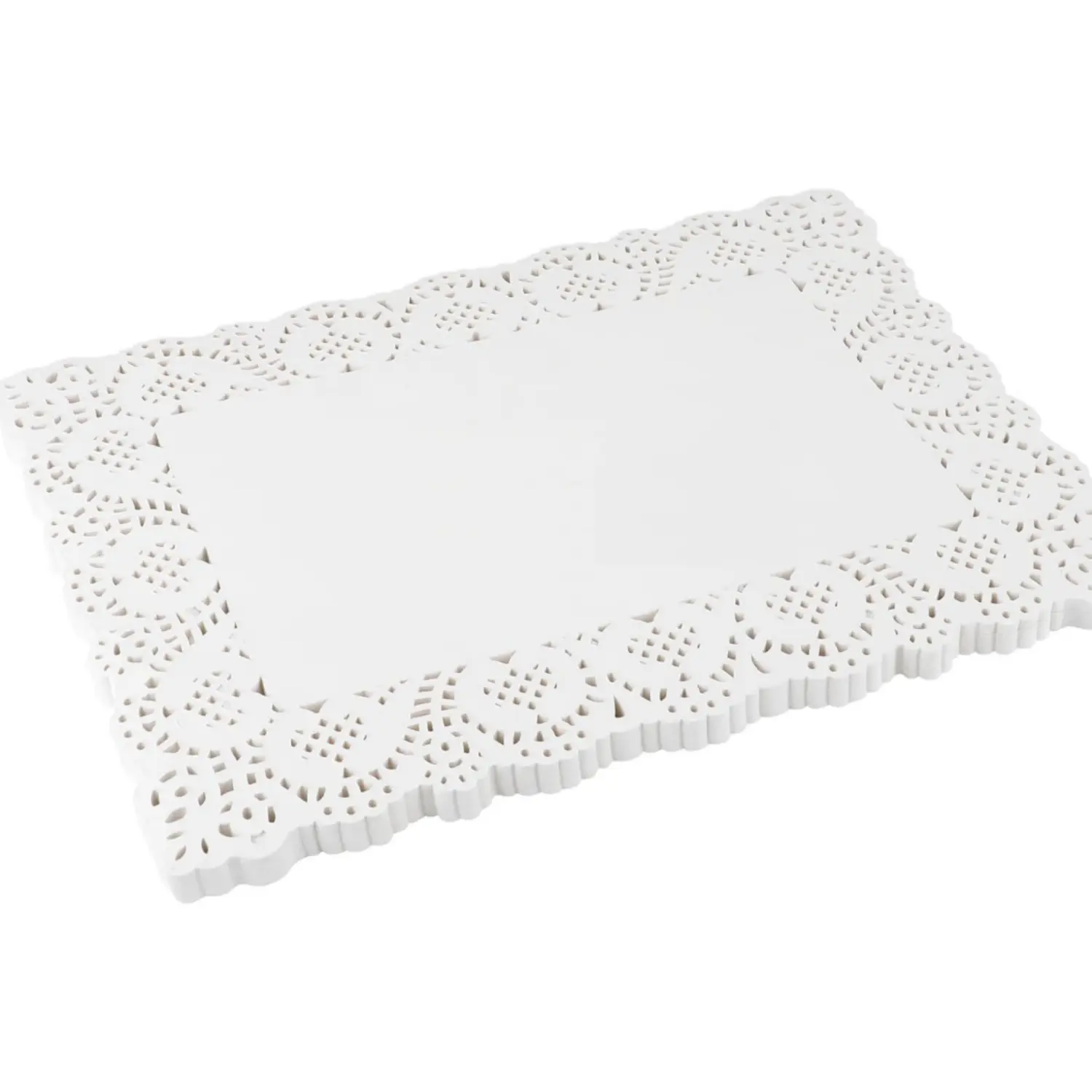Antique White Rectangle Paper Doilies, 300-Piece Disposable 14x10 in Lace Placemats for Cake Desserts, Wedding Tableware Decoration, Home Festive Parties, 300 Pieces White 14 X 10 Inch