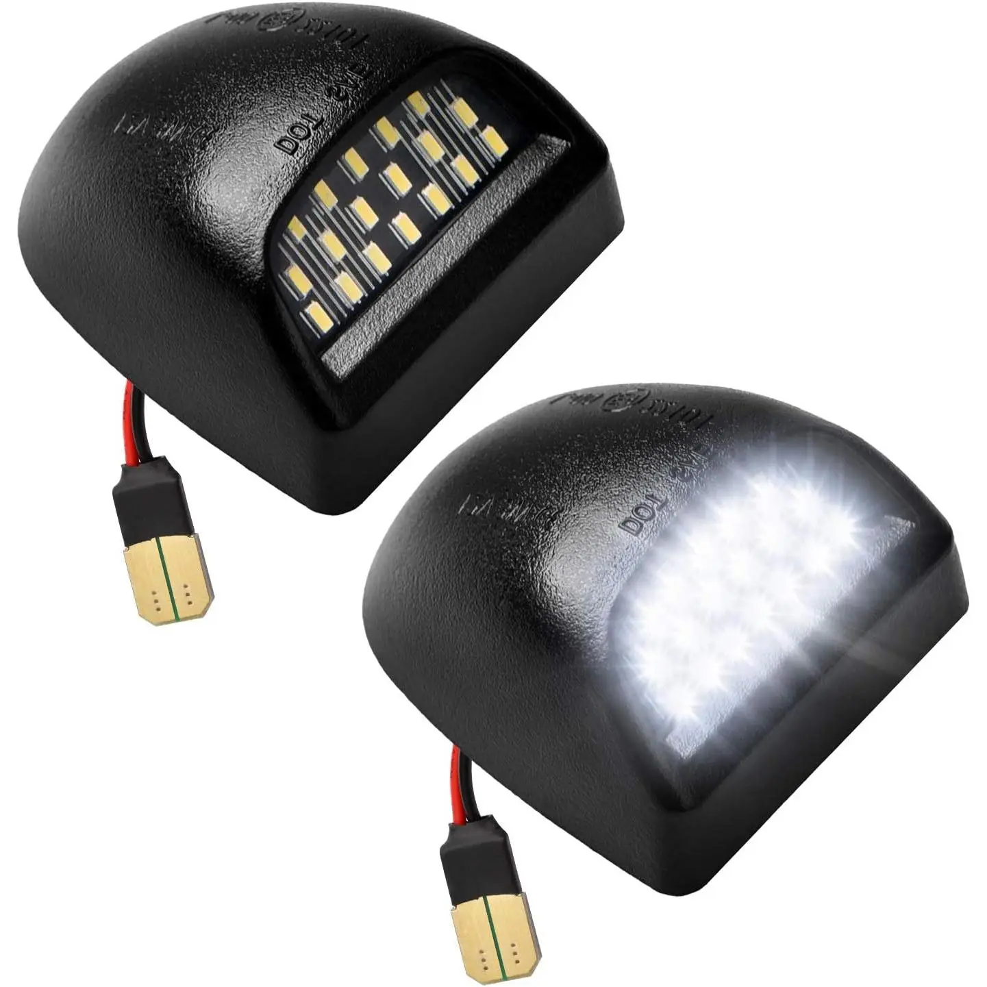 Full LED License Plate Light Tag Lamp Assembly Replacement for Chevy Silverado 1500 2500 3500 Suburban Tahoe GMC Sierra Yukon XL for Escalade, 6000K White, Pack of 2