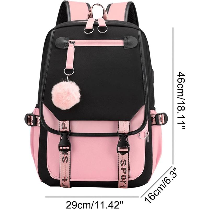 kpop demon hunters backpack Saja Boys Backpack Teenagers Backpacks Hip Hop Gothic Schoolbag (15.6inch,Pink2)
