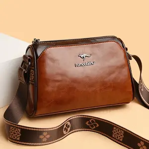 Vintage Women's Crossbody Bag with Adjustable Wide Strap - Large Capacity Shoulder Purse, Zipper Closure for Everyday Use