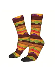 American Cheeseburger Unisex Winter Socks Street Style Crazy Sock