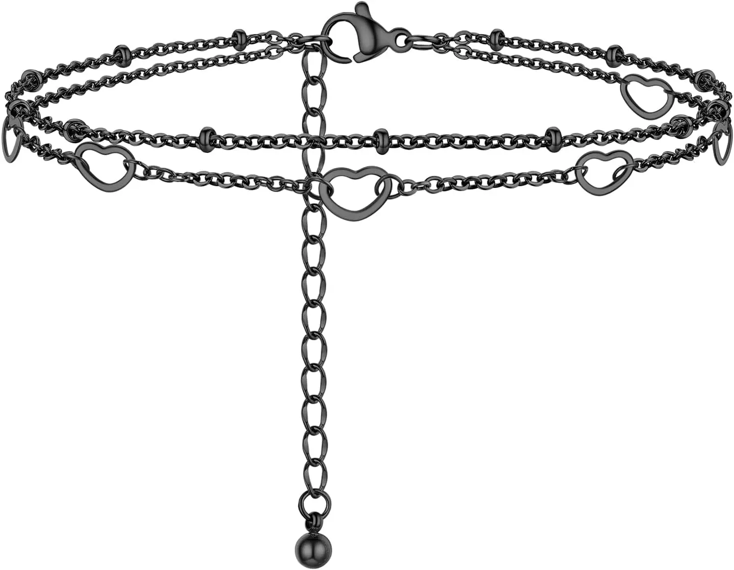 I: Black--6 Heart Layered