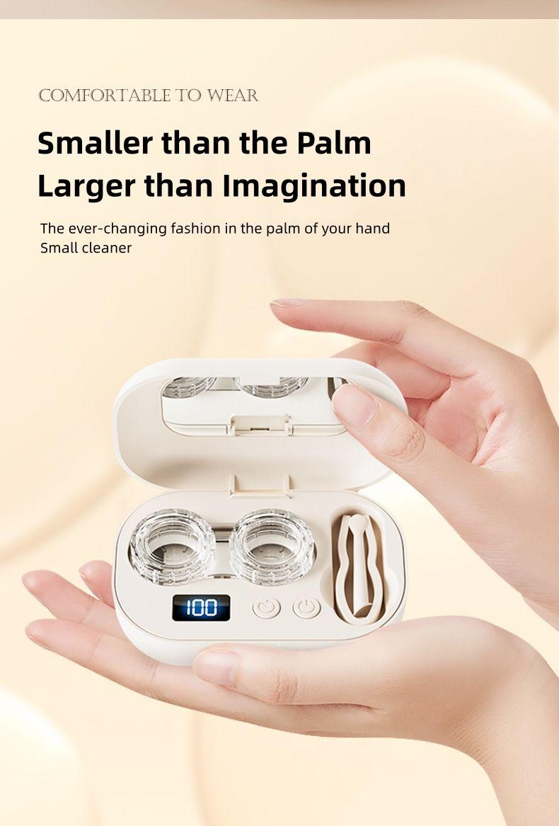 2026 Ultra-High Frequency Rechargeable Contact Lens Cleaner | Automatic Ultrasonic Cleaning Device with Extra-Long Battery Life | Portable Daily Storage Case for Travel Home Use