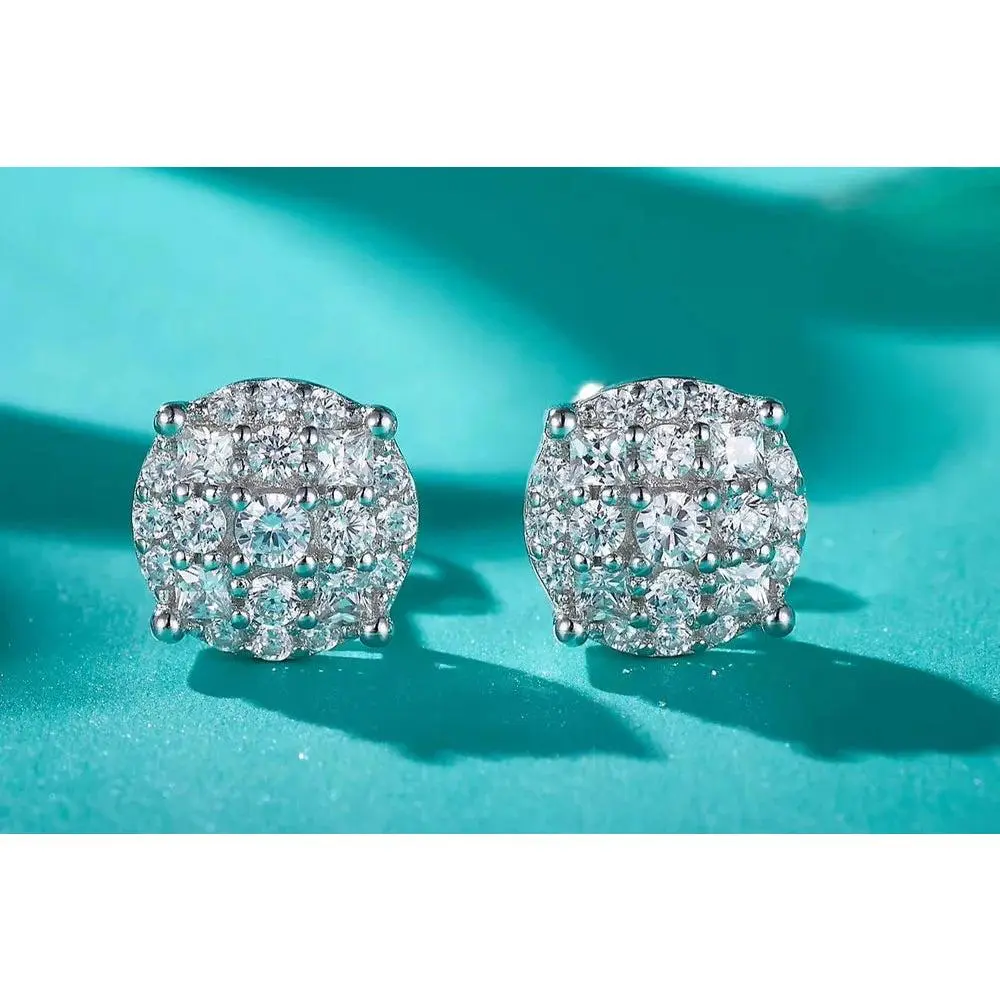 8mm VVS1 Moissanite Stud Earrings 925 Screw Back Dallas Jewelers