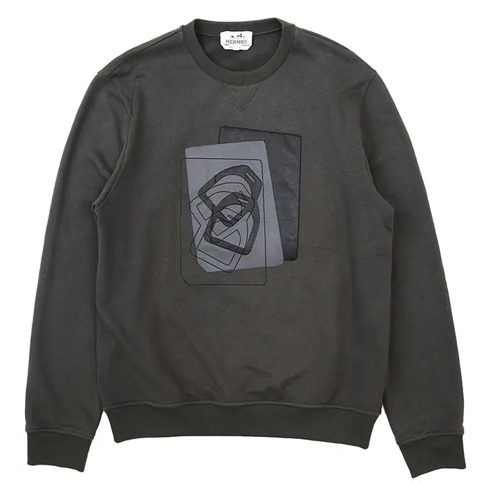 Pre-owned HERMÈS Cotton Small Leather Goods Hermes Lambskin Sweatshirt