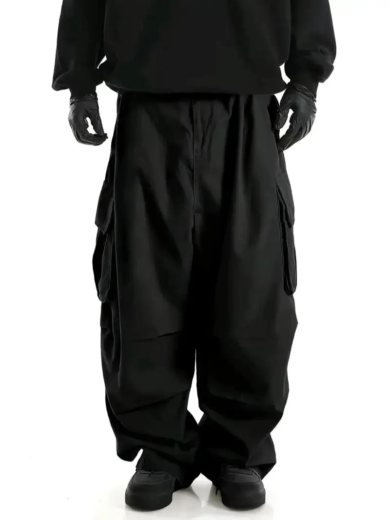 Men's Oversized Cargo Pants, Baggy Streetwear Trousers with Multiple Pockets, Relaxed Fit Y2K Utility Pants for Casual Daily Wear