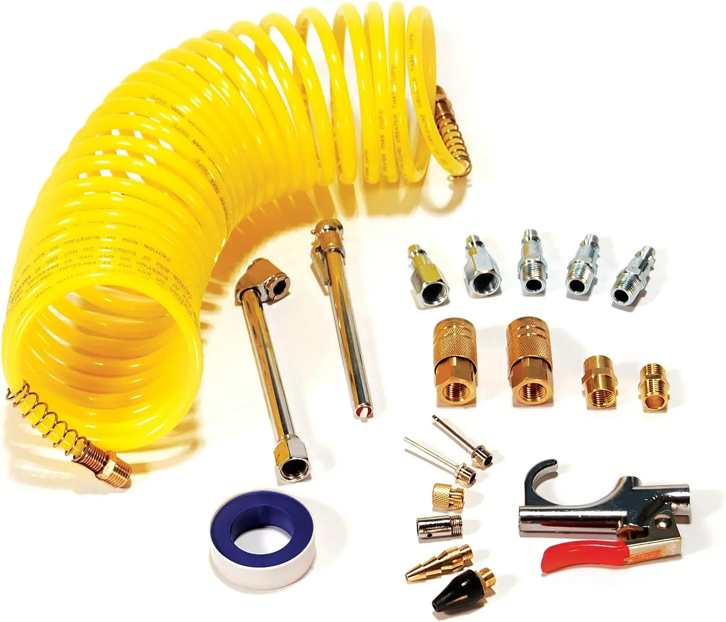 Pri-6044 IK1016S-20 Deluxe 1/4" Air Compressor Accessory Kit Including 1/4" Recoil Airhose