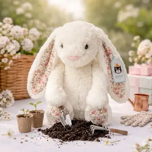 Jellycat Bashful Bunny Plush with Gift Bag & Bonus Gift – Super Soft Authentic Bunny Stuffed Animal, Cute Luxury Toy Gift for Kids, Baby Shower & Collectors