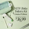 NEW Boka Toiletry Kit Limited Edition TikTok Shop Exclusive | The 2026 Wellness Reset Oral Care Kit: Ela Mint n-Ha Toothpaste, Charcoal Toothbrush, Stainless Tongue Scraper, Floss, Fluoride-Free, SLS-Free, Paraben-Free