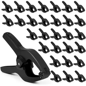 Small Spring Clamps 3.5 inch 30 Pack,Plastic Mini Clips,Heavy Duty  crafts,Woodworking,Backdrop & Photography Studios(Black)