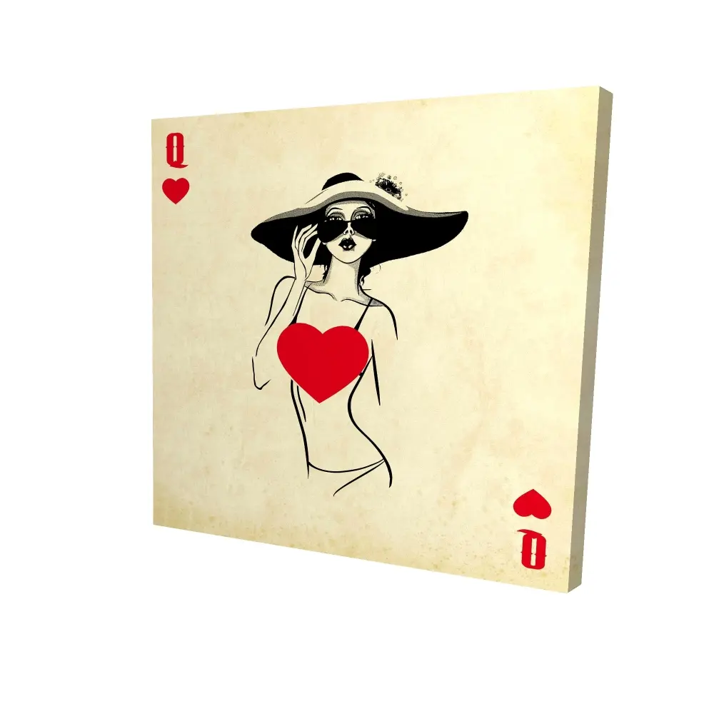 Begin Home Decor 2080-2424-MI14 24 x 24 in. Queen of Hearts Canvas - Retro Hobbies Man Cave Decor