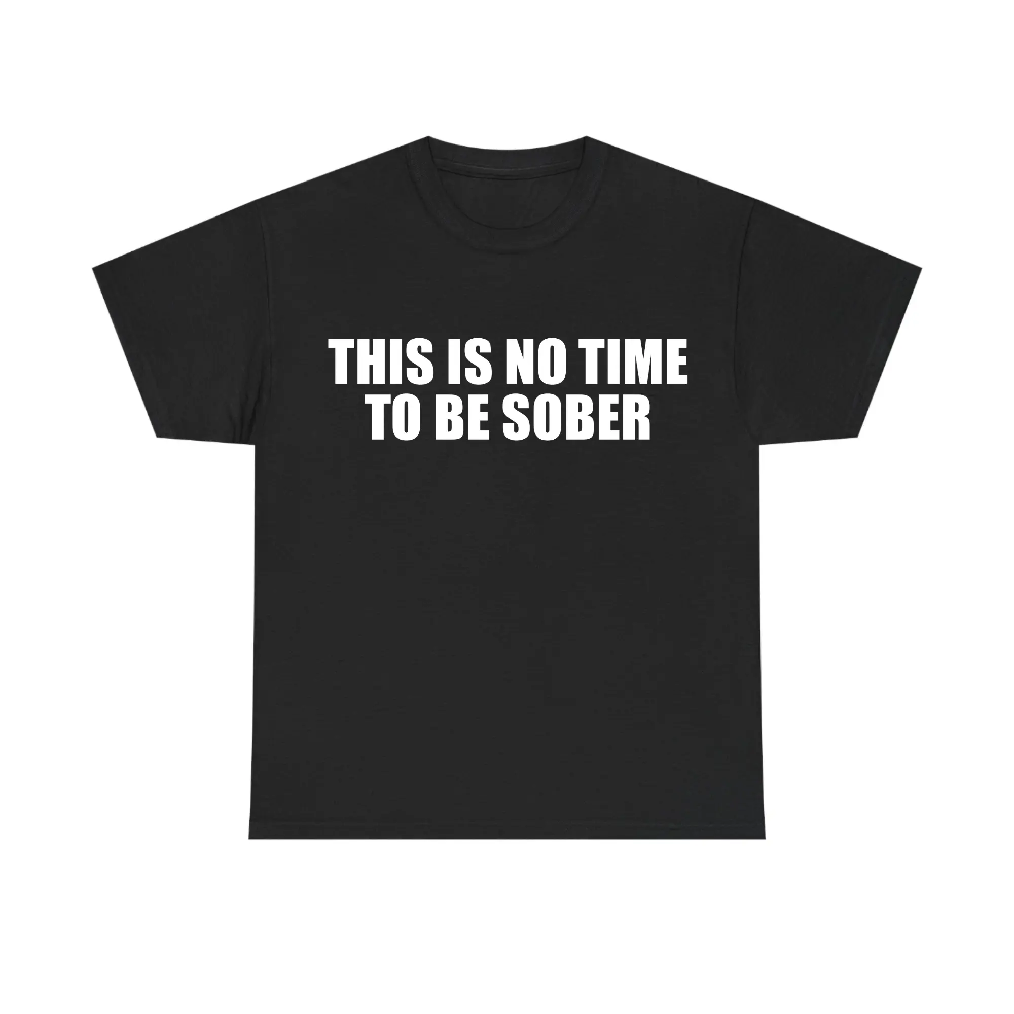 Graphic Print T-Shirt This Is No Time To Be Sober T-Shirt, Funny Graphic Tee, Casual Streetwear Summer Top, Trendy Drinking Shirt for Men & Women,Muppet