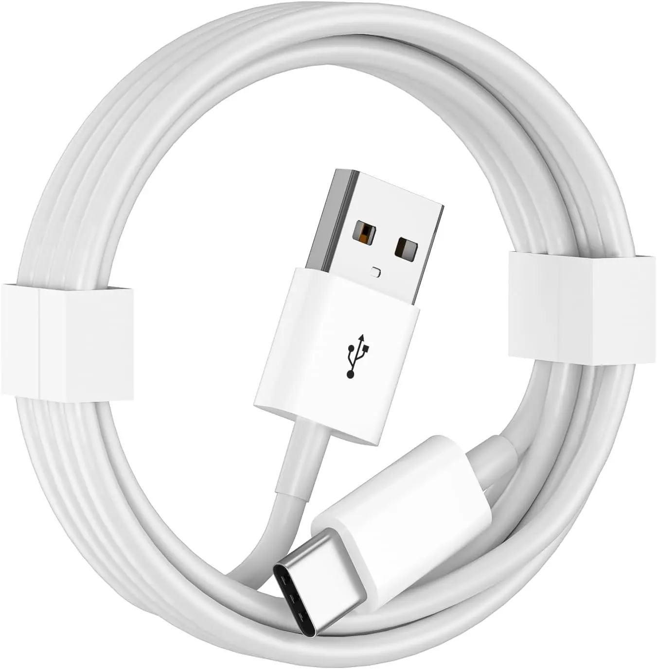 Portable Fast-Charging USB-A to USB-C Charger Cord, Overvoltage Protection, CarPlay Compatible for iPhone 16/17 Series, 17 Air, 15 Pro Max/Plus, 12.9/11 Pro, 10th, Air 5th/4th, Mini 6th Gen (White) - Smartphone Accessory