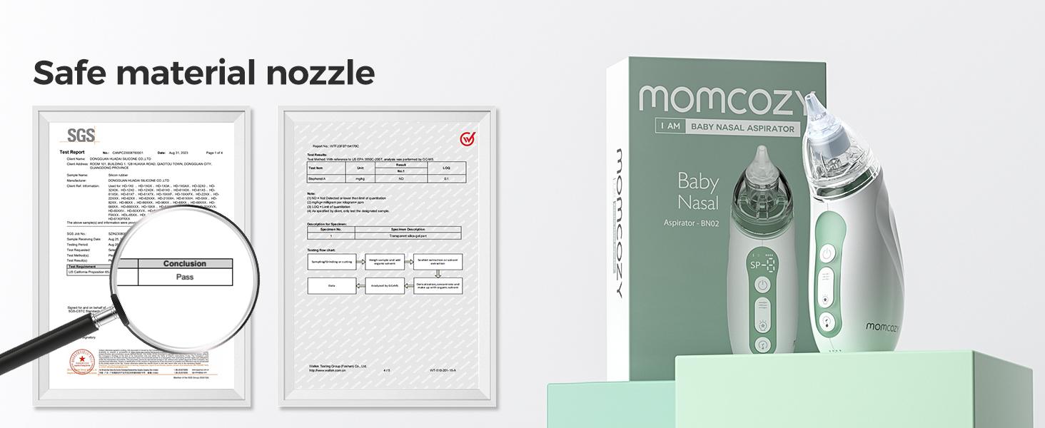 Momcozy Baby Nasal Aspirator, 3 Suction Levels Electric Nasal Aspirator for Baby, Portable Baby Nose Aspirator with Light Soothing and Music