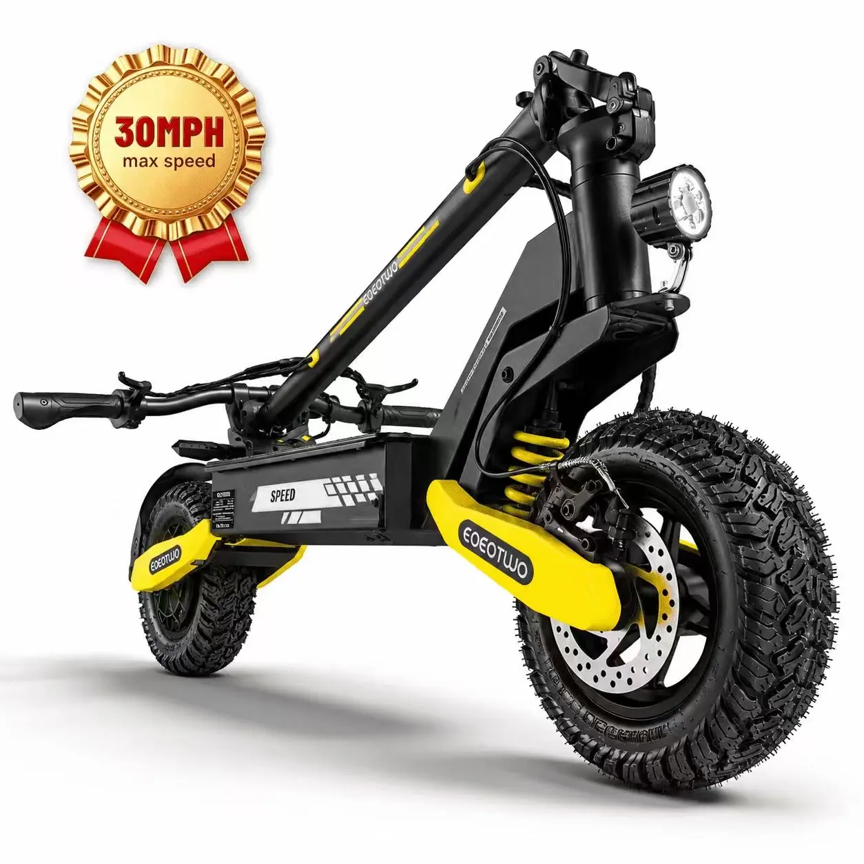 EOEOTWO GT06 1200w adult off-road electric scooter with a top speed of 30Mph,13AH/23.4AH Battery, 25/40 Miles Long Range Foldable Scooter, 11-inch off-road tire E-escooter with C-shape and front andrear suspension for commuter/off-road use